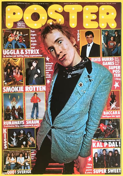 Nostalgipalatset Tidningen Poster Nr 3 1978 Sex Pistols Johnny