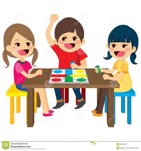 Este juego de mesa familiar puede ser jugado entre 2 a 4 personas, y aunque recomiendan que los participantes sean de 10 años en adelante, puede ser jugado perfectamente por niños menores de esa edad siempre que entiendan. Niños Que Juegan Al Juego De Mesa Ilustración del Vector - Ilustración de niños, joven: 86081604