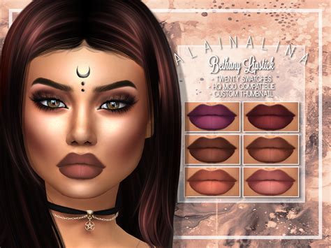 Alainalina Bethany Lipstick Sims 4 Custom Content Matte Lipstick Hq