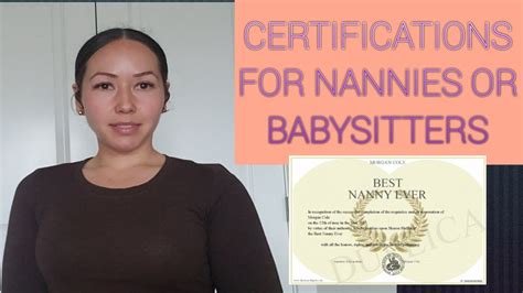 Top Certificates In For Nannies Or Babysitter Youtube