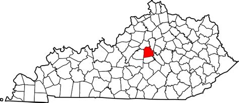 Image Map Of Kentucky Highlighting Mercer County