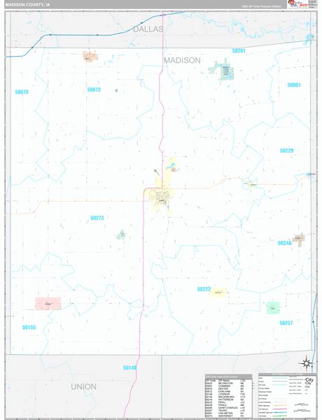 Madison County Ia Wall Map Premium Style By Marketmaps Mapsales