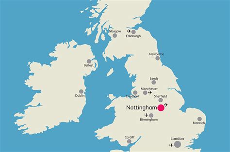 Nottingham England Map World Map Gray