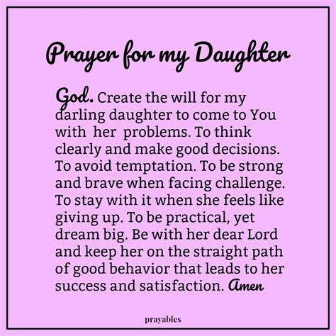 A Prayer For My Daughter All You Need Infos
