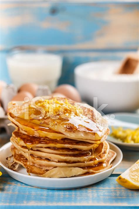 Pile Of Pancakes Stock Photos