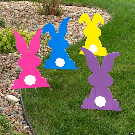 Bright Bunny Yard Stakes Outdoor Yard Decor Easter Decorations 4