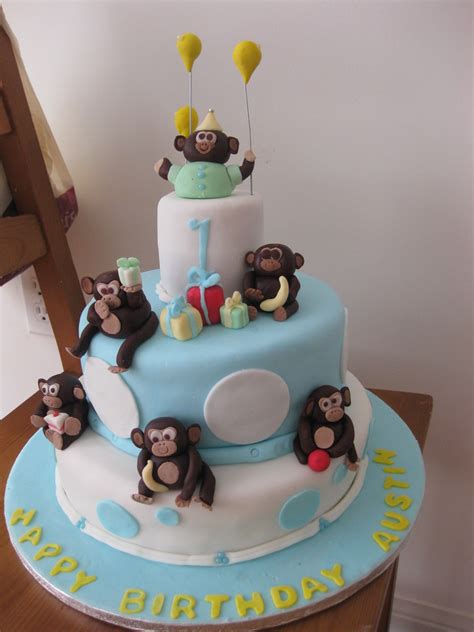 Baby Boy 1st Birthday Monkey Cake Customcakesbyjenca Flickr