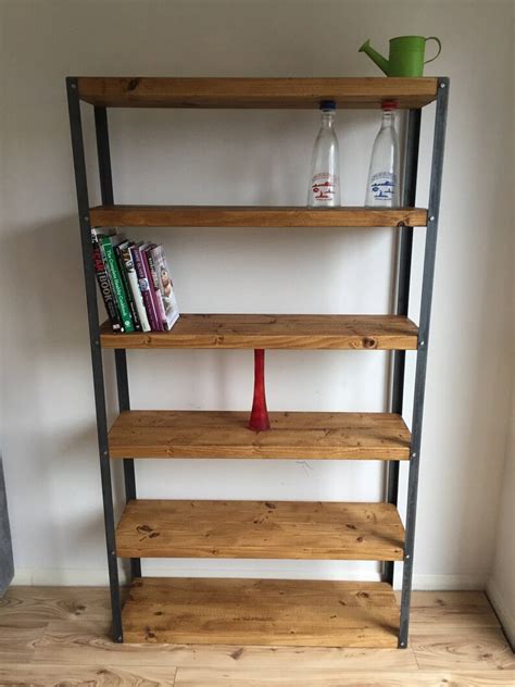 Industrial Style Rustic Shelving Bookcase Display Made To Etsy Uk