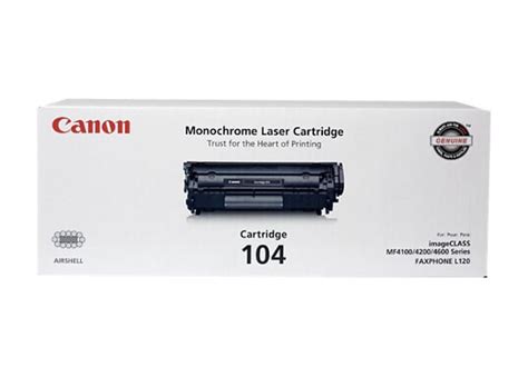 Canon 104 Black Toner Cartridge 0263b001 Laser Printer Toners