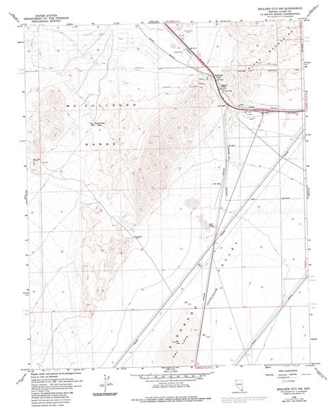 Boulder City Nw Topographic Map 124000 Scale Nevada