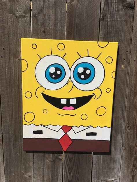 Just Finished An Awesome Canvas Painting Of Spongebob Lienzos