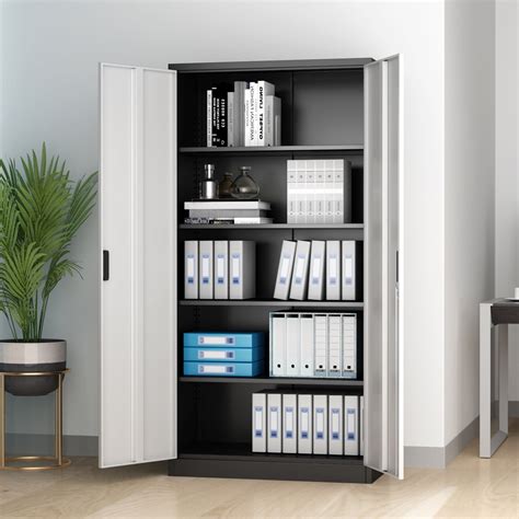 Storage Cabinet With Doors And Shelves 5 Layer Home Garage Office File