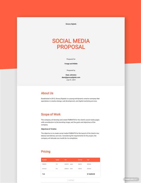 Social Media Proposal Pdf Templates Free Download