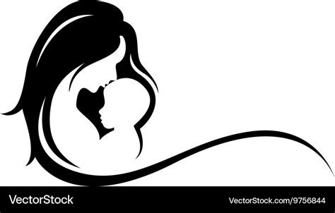 Mother And Baby Silhouette Royalty Free Vector Image