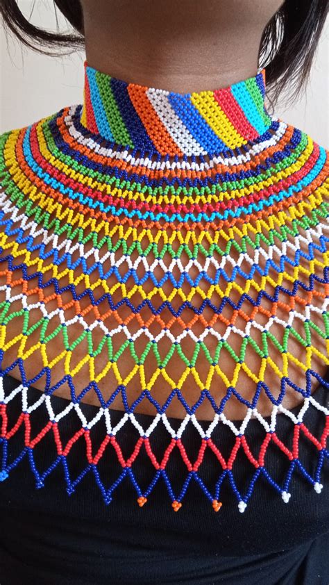 On Sale African Beaded Necklace Zulu Necklace Beaded Shawl Etsy