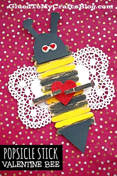 Popsicle Stick Bee Gnome Craft Idea Bee Crafts Valentines Day