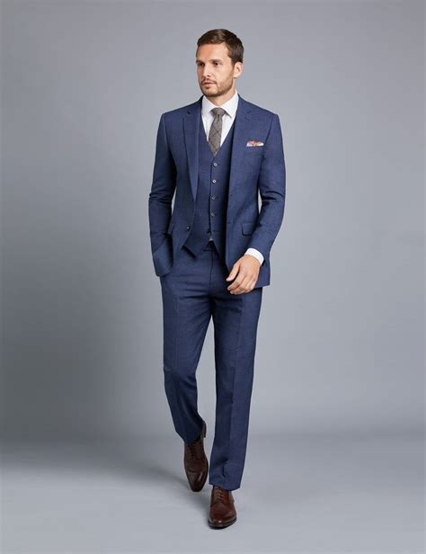 Mens Dark Blue Textured Slim Fit Suit Blue Suit Men Mens Fashion