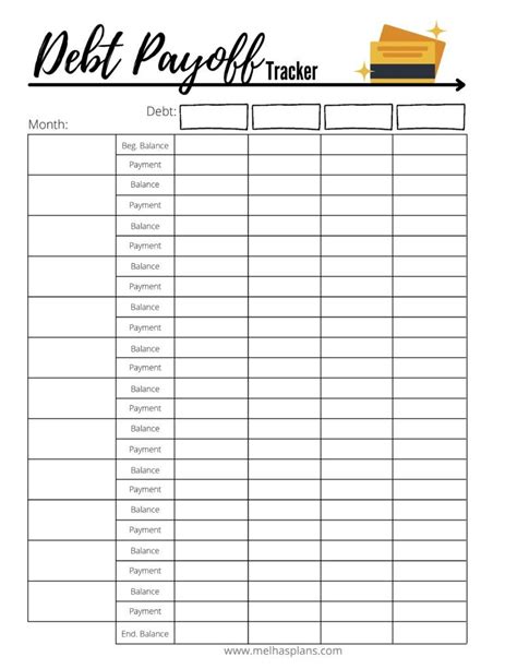 Printable Debt Payoff Tracker Debt Payoff Budgeting Worksheets