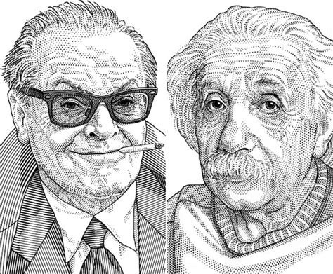 Famous Celebrities Portraits Drawings Made Of Dots Fubiz Media