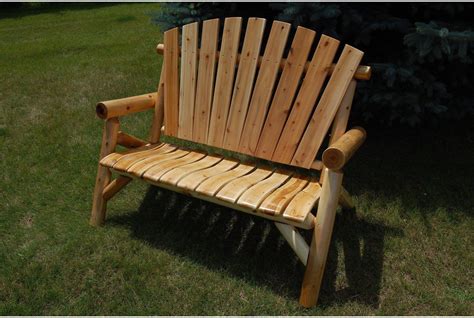 Moon Valley Rustic Cedar Log Settee Varnished Rocking Furniture In