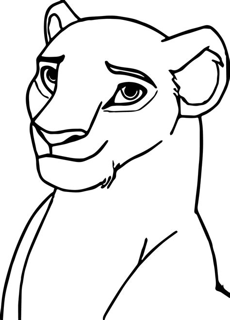 Sarafina Lion King Face Coloring Page