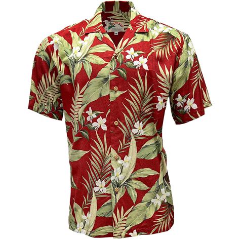 paradise found white ginger red aloha shirt shop