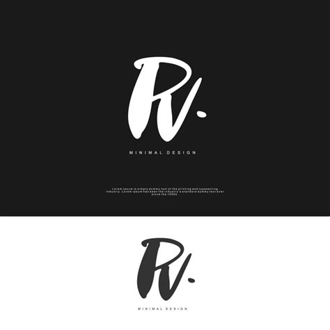 Pv Initial Handwriting Or Handwritten Logo For Identity Logo With