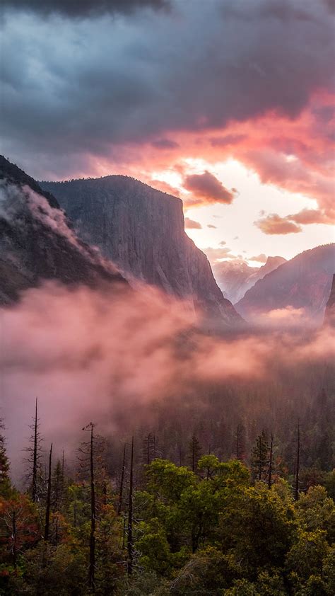 1080x1920 Yosemite National Park Nature Hd Mountains Sky Trees