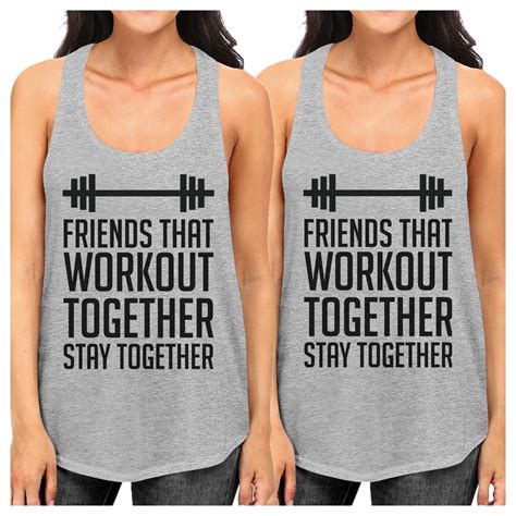 Friends Workout Together Grey Best Friend Tanks For Women Cute T