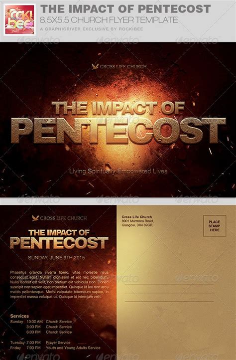 The Impact Of Pentecost Church Flyer Invite Print Templates Graphicriver