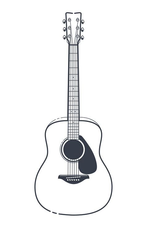 Acoustic Guitar Outline Acoustic Guitar Vector Icon For Web Design