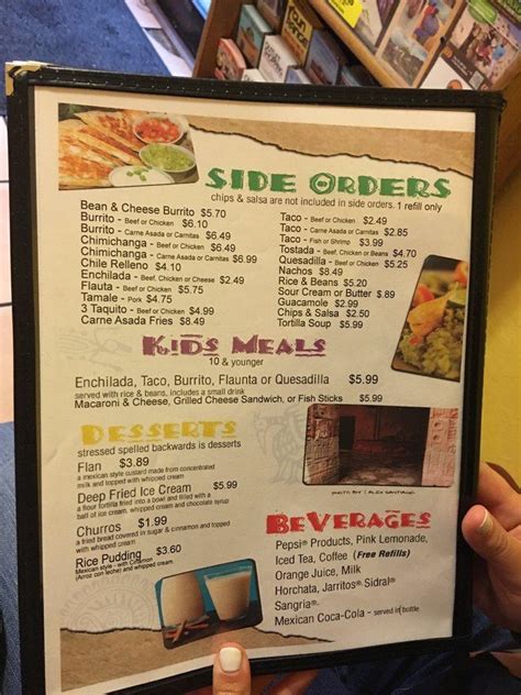 menu at las lupitas mexican grill restaurant hurricane