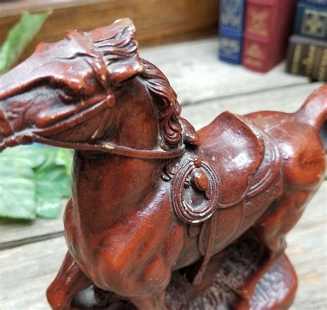 Rare Vintage Mid Century Syroco Wood Horse Bookends Full Etsy