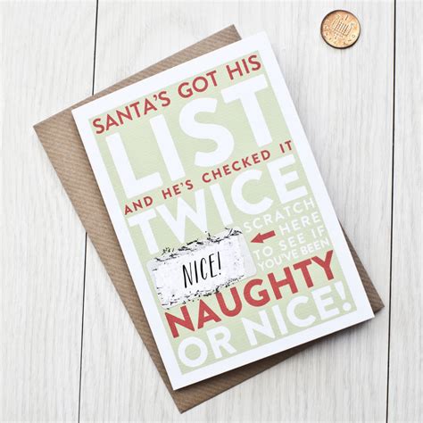 Scratch Off Naughty Or Nice Christmas Card By Heres To Us