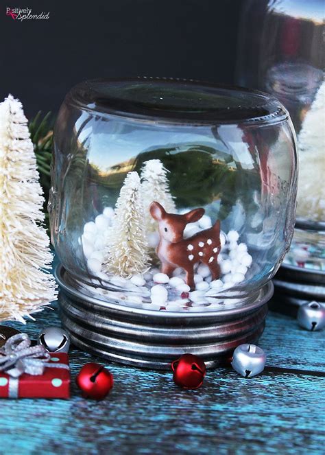 How To Make A Diy Mason Jar Snow Globe Holiday Crafts Diy Easy Diy