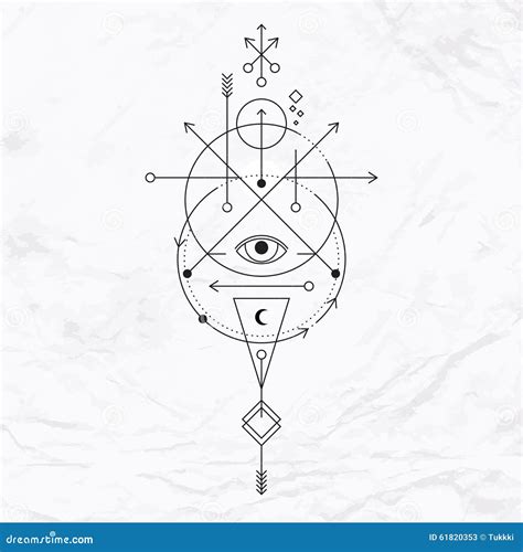 Modern Geometric Alchemy Symbol Stock Vector Illustration Of Lines