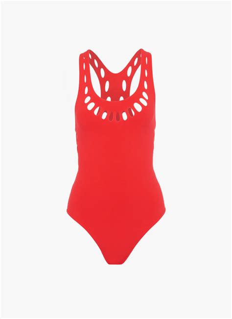AlaÏa Womens Neon Pink One Piece Seamless Swimsuit AlaÏa Pl In 2023
