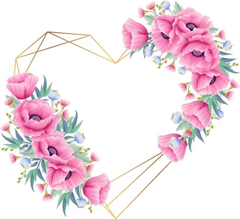 Sticker de amor corazón flores eucalipto - TenVinilo png image