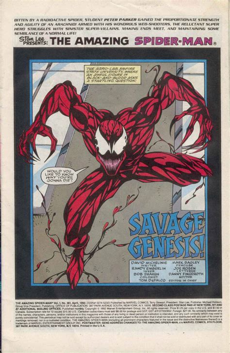 Amazing Spider Man 361 363 1992 Carnage Dies Earths Mightiest Blog