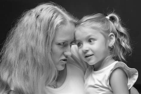 Mother And Little Daughter Gently Embrace Stock Image Image Of People