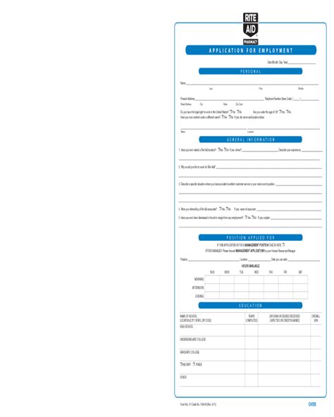 Printable and fillable rite aid application form. Rite Aid Application Form - Edit, Fill, Sign Online | Handypdf