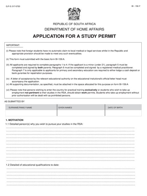 South African Study Permit Application Form Pdf Airslate Signnow