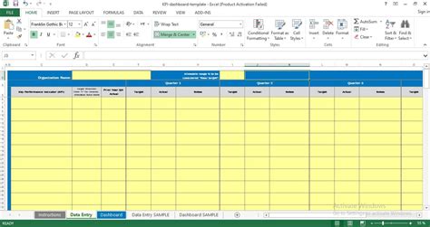 Kpi Dashboard Excel Template Free Download