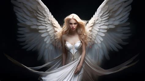 Premium Ai Image Beautiful Woman Angel With Wings