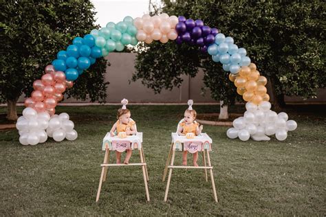 Boho Rainbow Birthday Party Twins First Birthday Kelsey Bang