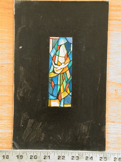 In order to simulate individual panes of glass and mullions between, we'll scale our window to about 5ft. [Design drawing for stained glass window with the Holy ...