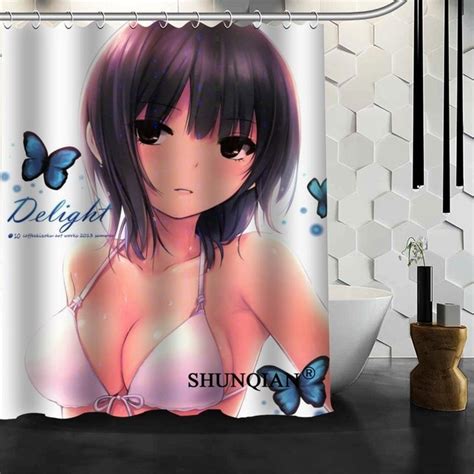 Best Nice Custom Sexy Anime Girls Shower Curtain Bath Curtain