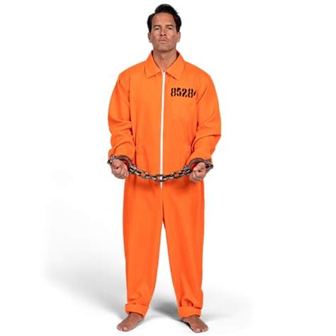 Spooktacular Creations Prisoner Jumpsuit Mens Orange Prison Escaped