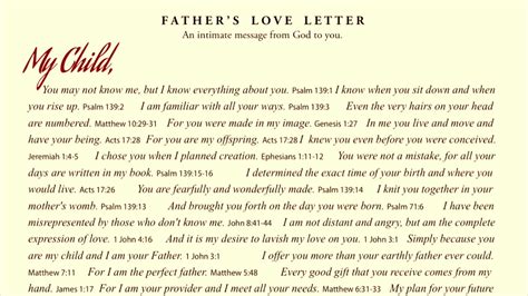 Fathers Love Letter An Intimate Message From God To You YouTube