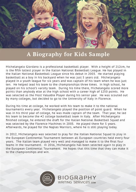 A Biography For Kids Sample By Bestbiographysamples On Deviantart